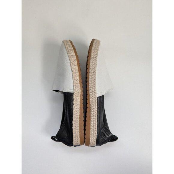 Sorel Ella Jute Leather Slip On Espadrilles Black And White Size 8.5 - Picture 5 of 6